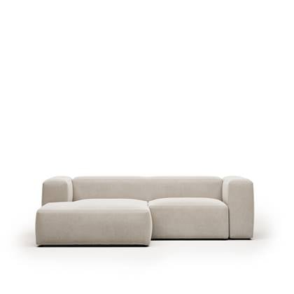 Kave Home - 2-zitsbank Blok beige met chaise longue links 240 cm