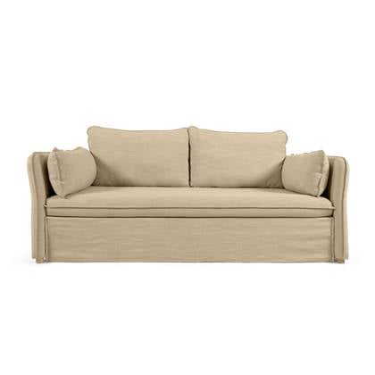 Kave Home - Tanit slaapbank in beige met massief beukenhouten poten