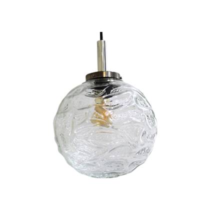Vintage Bollamp, Hanglamp - Chroom, Transparant, Jaren &apos;70 | 00931