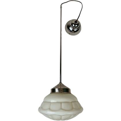 Art Deco Opalen Plafondlamp, 1950'S