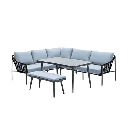 Garden Impressions Ashton lounge dining set links - zwart rotan