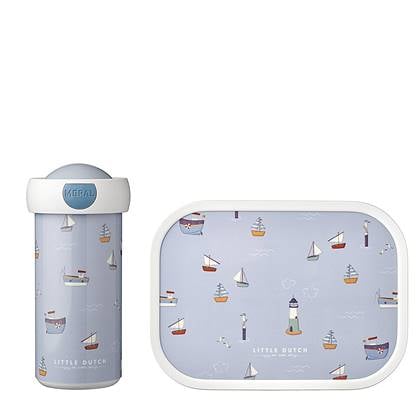 Lunchset Campus (schoolbeker en lunchbox) Little Dutch - Sailors bay Wit
