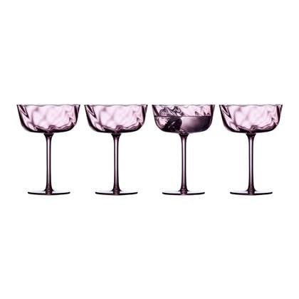 Lyngby Glas Vienna Champagnekom 35 cl 4 st. Purple