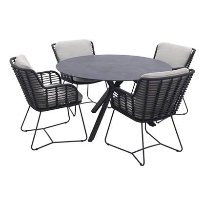 4 Seasons Outdoor 4 Seasons Fabrice|Locarno 130 cm. ronde tuinset - 5-delig