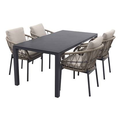 Van der Garde Tuinmeubelen VDG Julia|Chaneo tuinset - 180x90 cm. - 5-delig