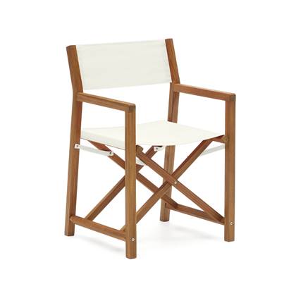 Kave Home - Thianna opvouwbare tuinstoel in beige met massief