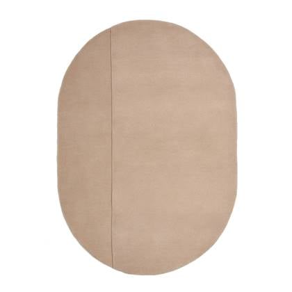 Kave Home - Cosima ovaal wollen tapijt in beige Ø 160 x 230 cm