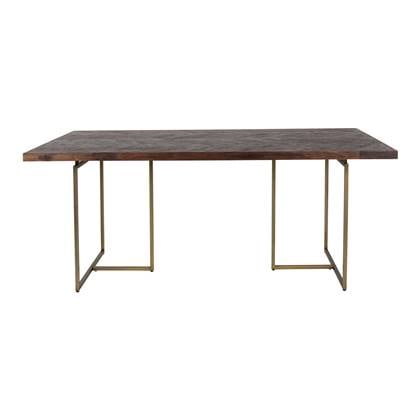 Dutchbone Class Eettafel Visgraat - 220 x 90 cm - Bruin Bruin, Goud