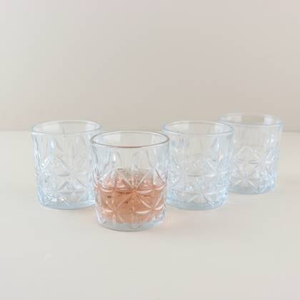 OTIX Whiskey Glazen Set van 4 Kristal Stijlvol 230 ml Dik glas Stev...