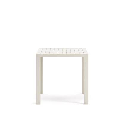 Kave Home - Culip buitentafel in aluminium met witte afwerking 77 x 77