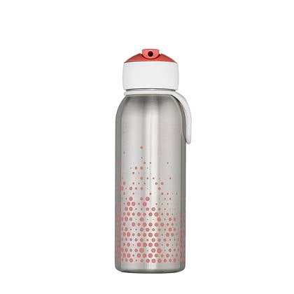 Isoleerfles flip-up Campus 350 ml - pink Wit
