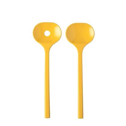 Saladebestek Bloom 2-delig - Pebble yellow Wit