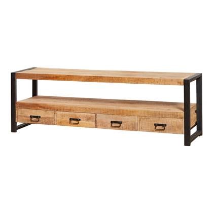 Starfurn Tv meubel Boaz | 180 cm Bruin, Zwart