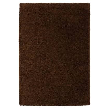 Tapeso Hoogpolig vloerkleed shaggy Trend effen - - 200x300 cm Bruin