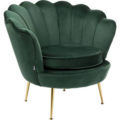 Kare Design Water Lily Gold Fauteuil - Groen Fluweel
