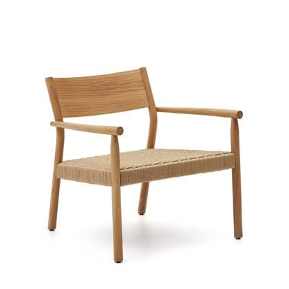 Kave Home - Yalia-fauteuil van massief eikenhout FSC 100% met