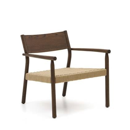 Kave Home - Yalia-fauteuil van massief eikenhout FSC 100% met