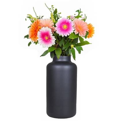 Bela Arte Bloemenvaas Milan - mat - D15 x H30 cm - melkbus vaas Zwart