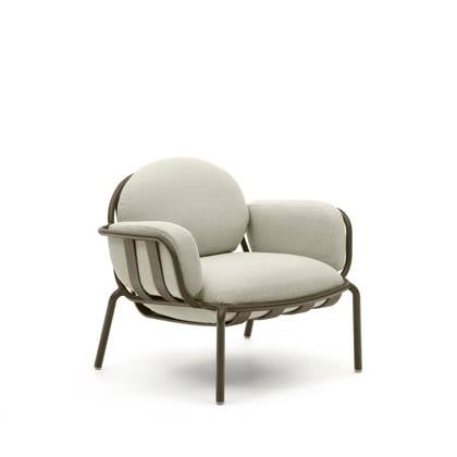 Kave Home - Joncols outdoor fauteuil in aluminium met groen gelakte