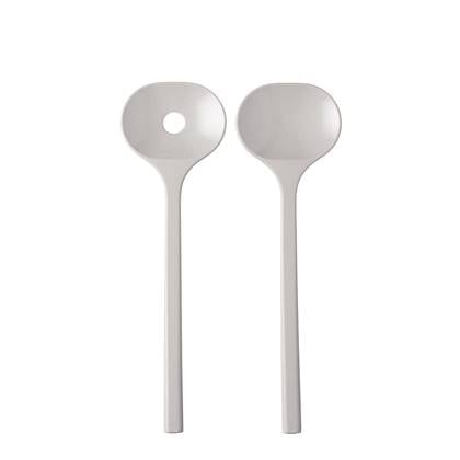 Saladebestek Bloom 2-delig - Pebble white Wit