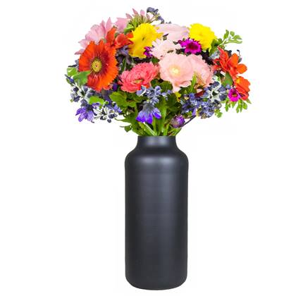 Bela Arte Bloemenvaas Milan - mat - D15 x H35 cm - melkbus vaas Zwart