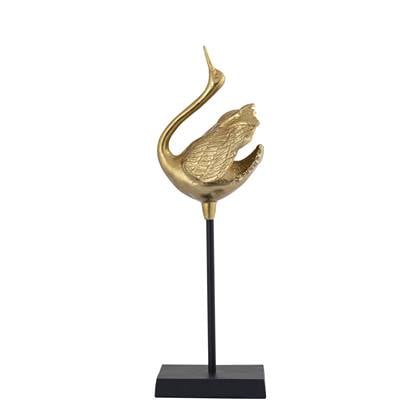 PTMD Joycee Gold casted alu swan statue closed wings Goud