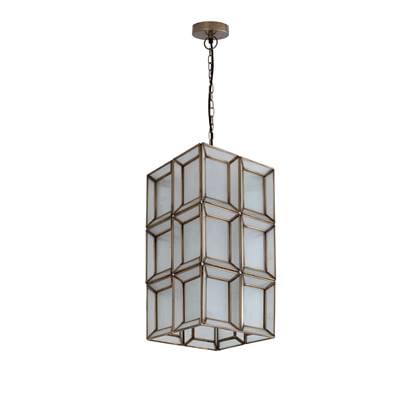 PTMD Layra Hanglamp 24x24x45 cm Glas Wit