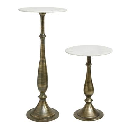 PTMD Sonnel Champagne Marble iron side table SV2