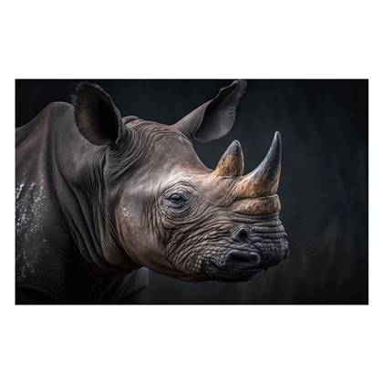 Vtw Living  Schilderij Gehard Glas - Neushoorn - 110 x 70 cm