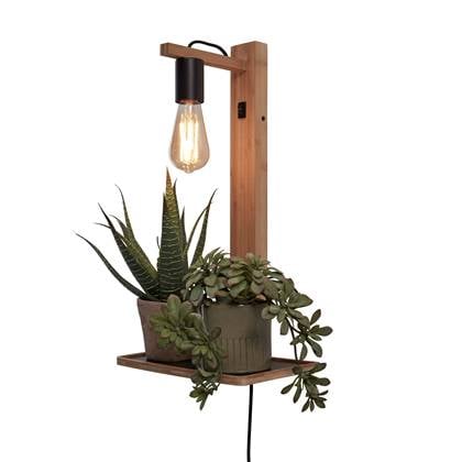 GOOD&MOJO Wandlamp Flores - Bamboe - 30x18x52cm Bruin