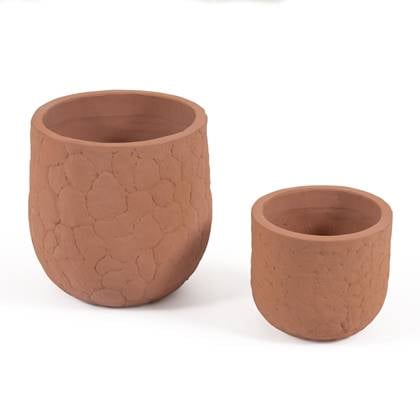 Kave Home - Simi set van 2 terracotta bloempotten Ø 34 cm | Ø 50 cm