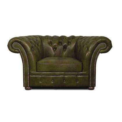 Chesterfield Fauteuil Winfield Basic Leer | Mos Groen | 2 tot 4 weken levertijd