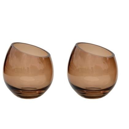 Vase The World Moho taupe Ø12,5 x H13 cm -2 stuks