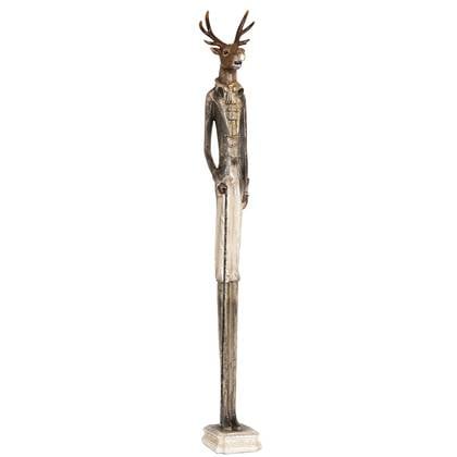 Clayre & Eef Beeld Hert 92 cm Grijs Polyresin