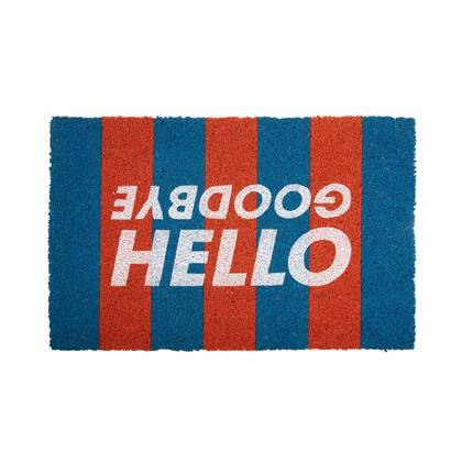 Present time Deurmat Doormat Come In - Blauw - 80x50x1.5cm