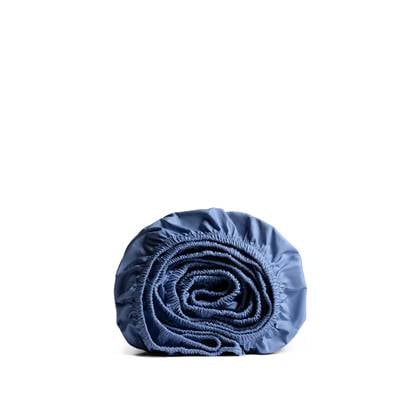 Yumeko hoeslaken percal serene blauw 90x200x30 - Bio, eco & fairtrade