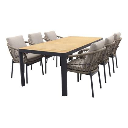 Van der Garde Tuinmeubelen VDG Hartman Monza|General verstelbare tuinset - 220x100 cm. - 7-delig