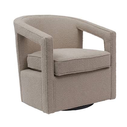 Giga Meubel Fauteuil Bouclé Taupe Zithoogte 46,5cm 75x73x77cm