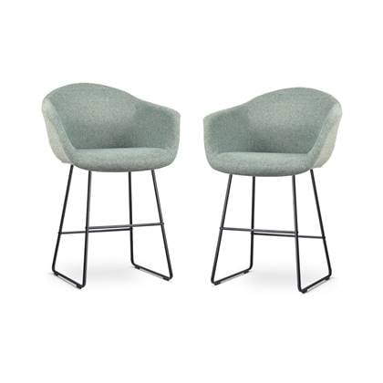 Nolon Nino-Otis Barkrukken Set van 2 - Zacht groen - Zwart - 65 cm