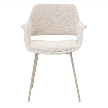 Giga Meubel - Eetkamerstoel Stof Beige - Incl. Armleuning - Jess