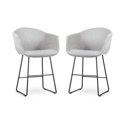 Nolon Nino-Otis Barkrukken Set van 2 - Licht - Zwart - 65 cm Grijs