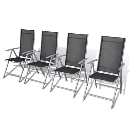 vidaXL Tuinstoelen 4 st inklapbaar aluminium