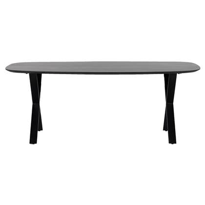 Giga Meubel - Eettafel Deens Ovaal - Zwart Mangohout - Gordon