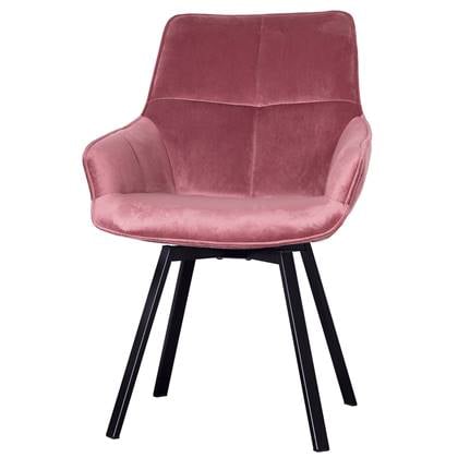 Giga Meubel Stoel Roze Velvet Metaal 58x61x86 Cm Shannon