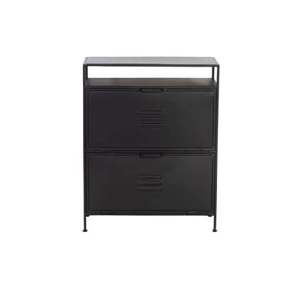 Giga Meubel Schoenenkast Zwart Metaal 70x32x90cm Kast Locker