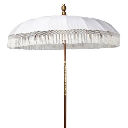 Giga Meubel - Parasol Bali Wit Luxe Met Franjes 185x260cm