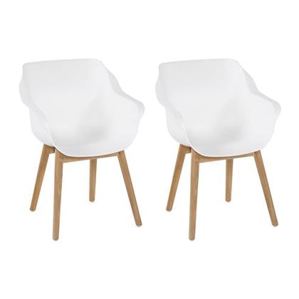 Tuinstoel 2 Stuks Sophie Teak Armchair WHITE Hartmand