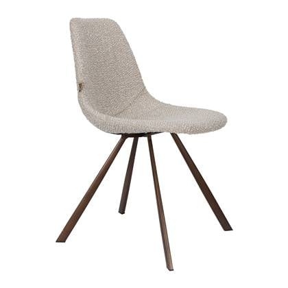 Dutchbone Franky Eetkamerstoel Bouclé - Greige Beige, Grijs