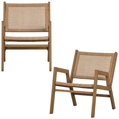 WOOOD Pem Fauteuil Outdoor - Aluminium - Naturel - Set van 2