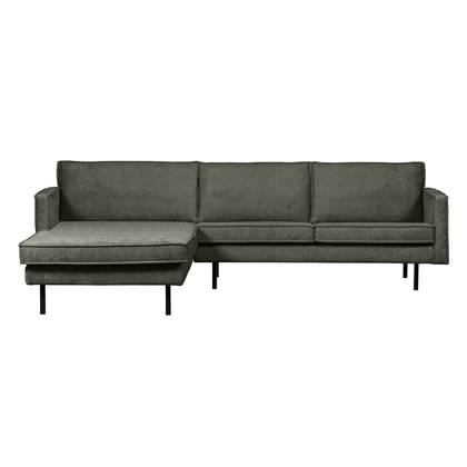 BePureHome Chaise Longue Links Rodeo - Velvet - Frost - 85x300x155